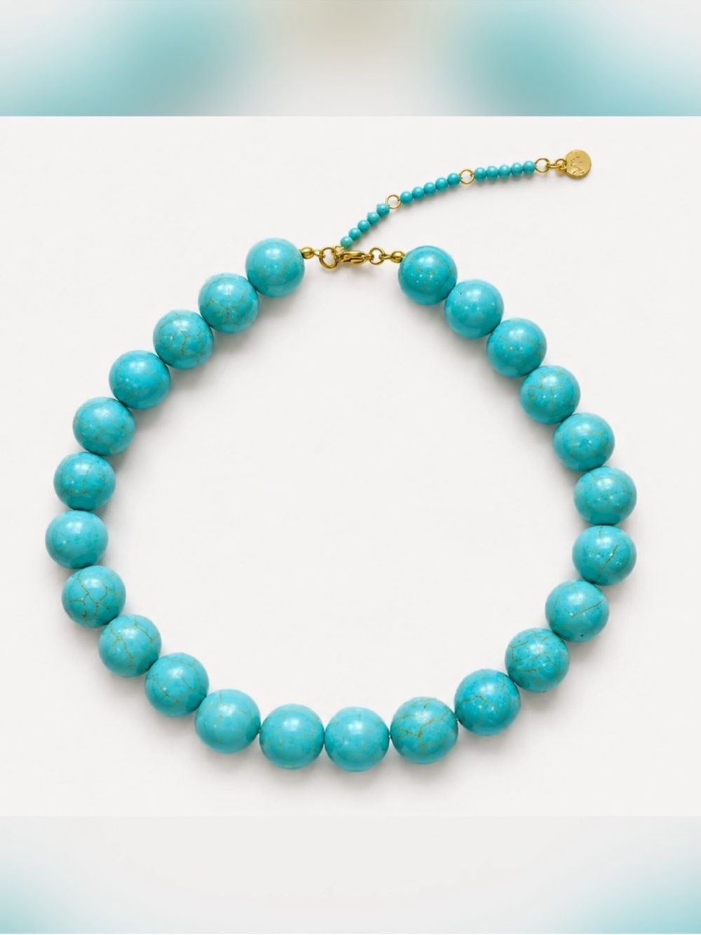 Gold-Accent Turquoise Beaded Necklace